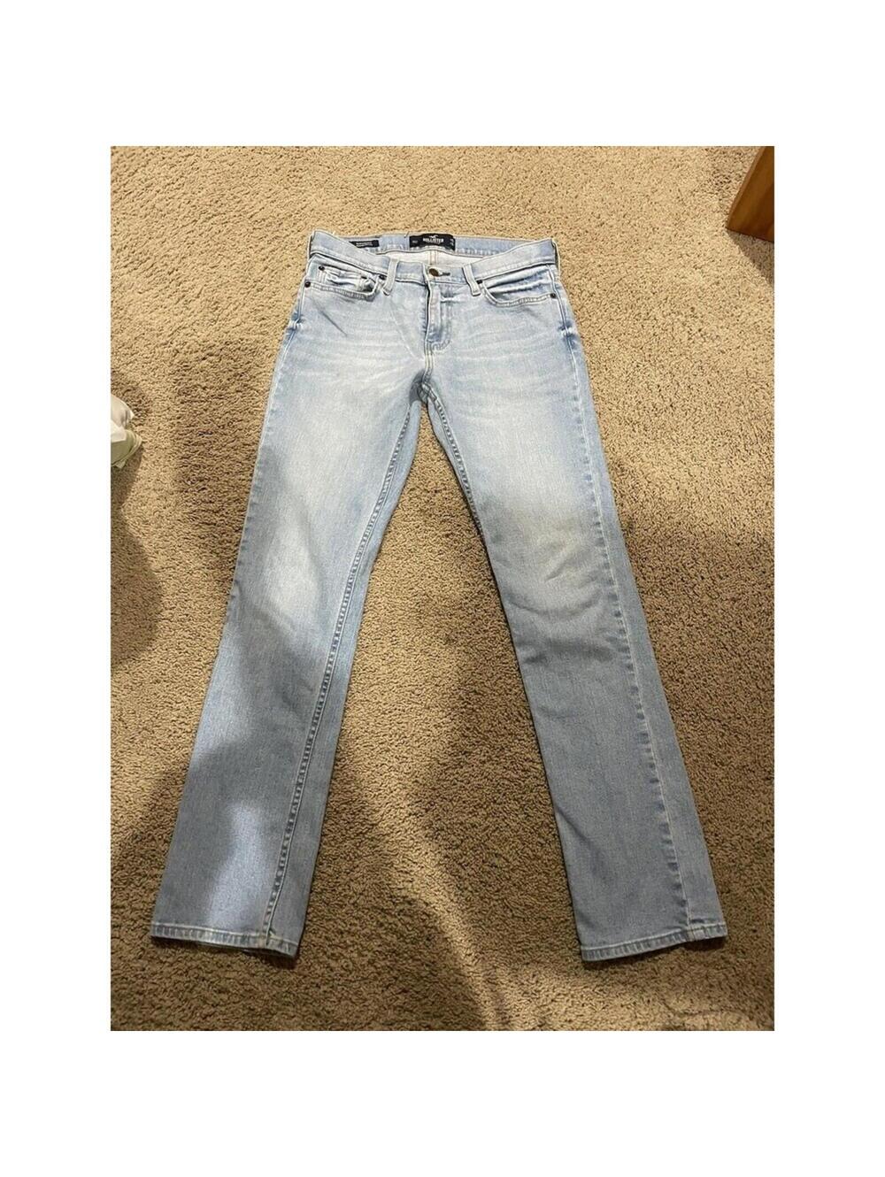 Men's Hollister slim fit straight jeans ligh wash W 29 L 32